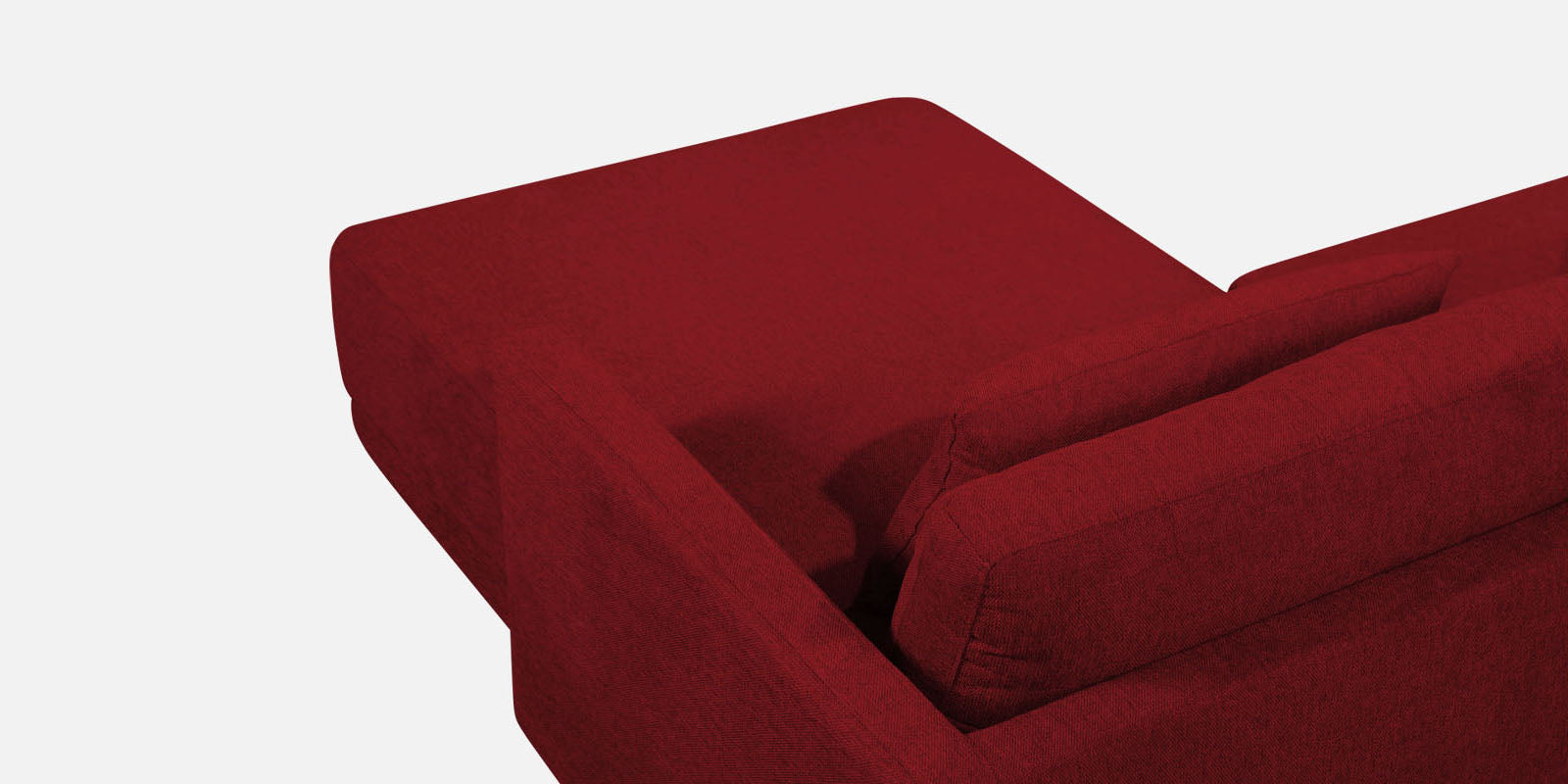 Kera Fabric LHS Sectional Sofa (3+Lounger) In Blood Maroon Colour