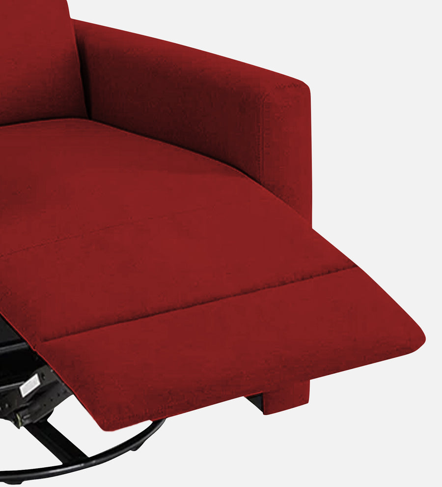 Zura Fabric 1 Seater Rotating Motorized Recliner In Blood Maroon Colour - Febonic Living