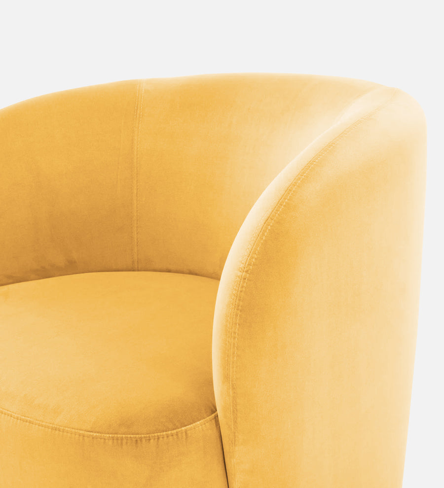 Lucky Velvet Lounge Chair In Turmeric Yellow Colour - Febonic Living