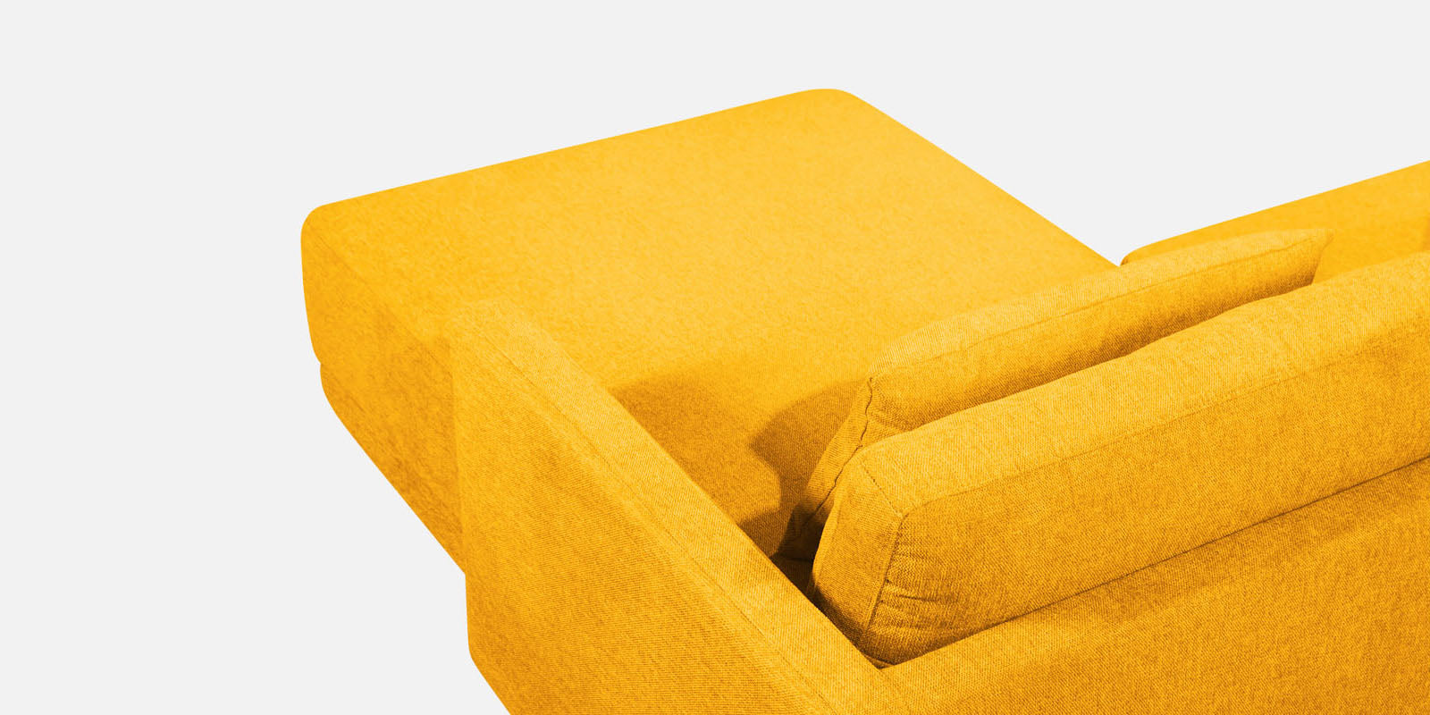 Kera Fabric LHS Sectional Sofa (3+Lounger) In Bold Yellow Colour