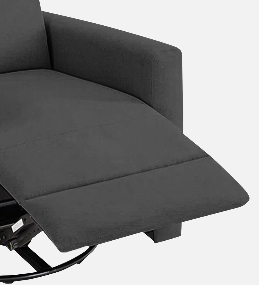 Zura Fabric 1 Seater Rotating Motorized Recliner In Charcoal Grey Colour - Febonic Living