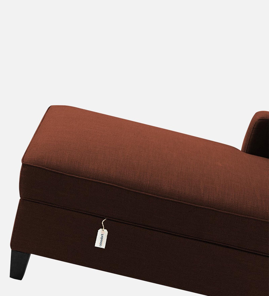 Royee Fabric Lhs Chaise Lounger In Coffee Brown Colour With Storage - Febonic Living