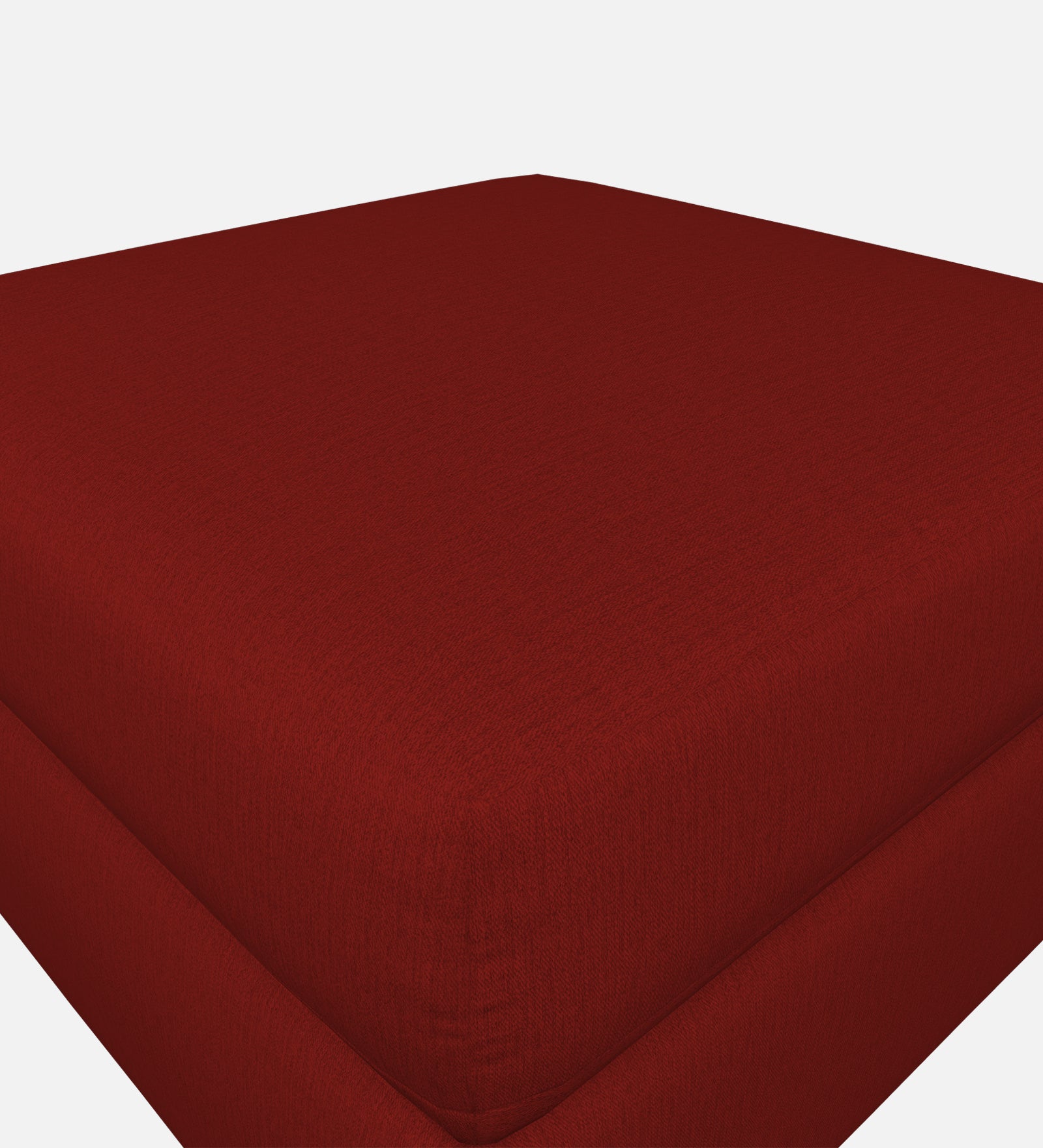 Penny Fabric Storage Ottoman In Blood Maroon Colour