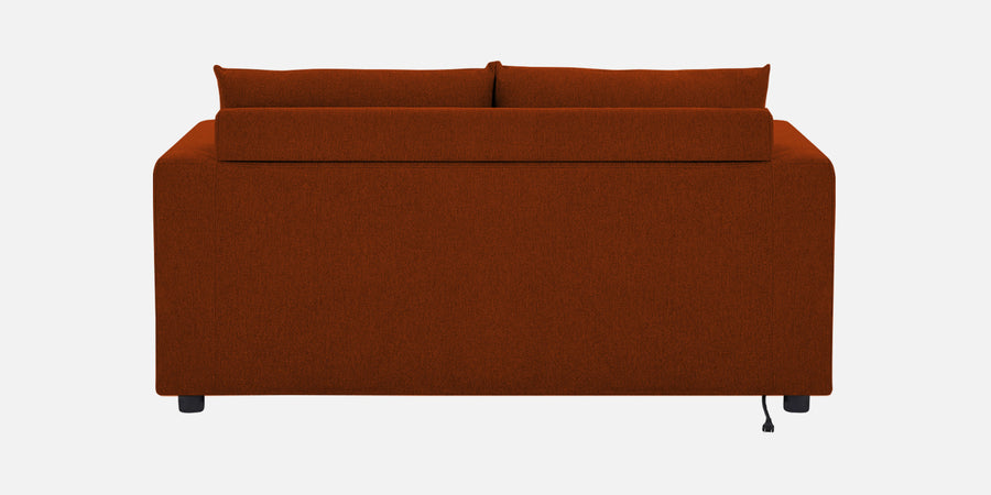 Roman Fabric 3 Seater Foldable Sofa Cum Bed In Burnt Orange Colour With Usb Port - Febonic Living