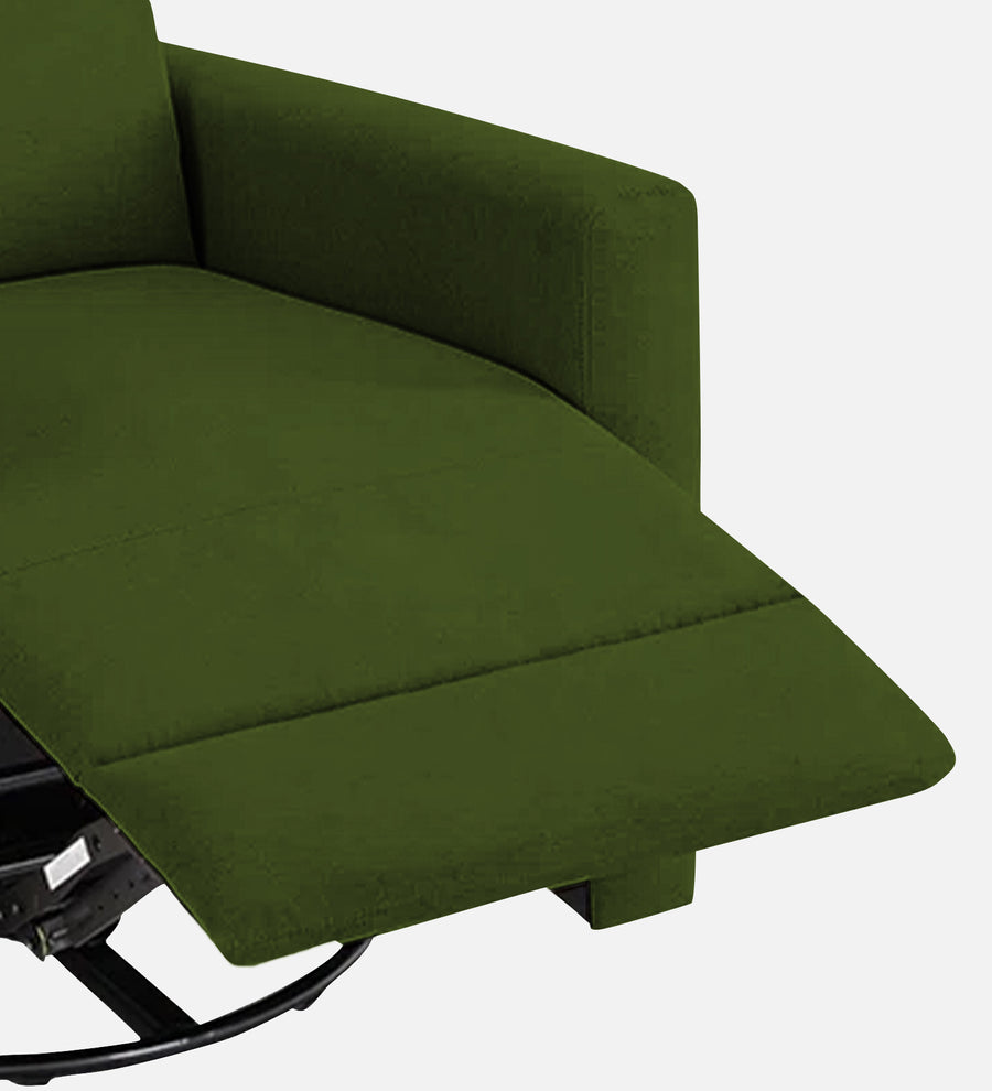 Zura Fabric 1 Seater Rotating Motorized Recliner In Olive Green Colour - Febonic Living