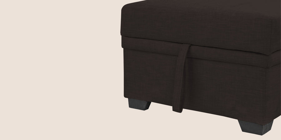 Jody Fabric 3 Seater Pull Out Sofa Cum Bed In Cara Brown Colour With Storage - Febonic Living