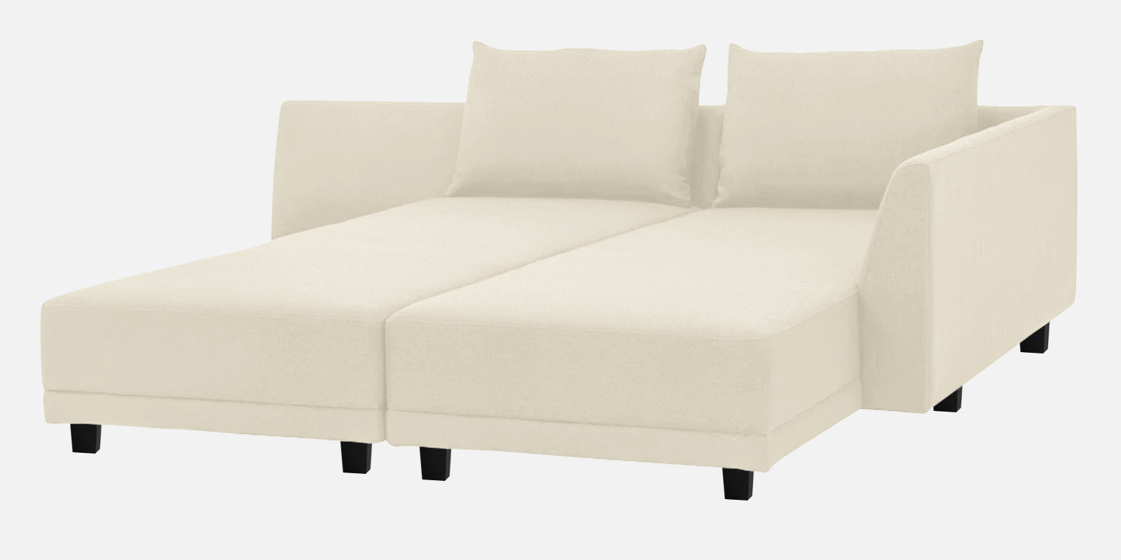 Ira Fabric LHS 6 Seater Sofa Cum Bed In Ivory Cream Colour