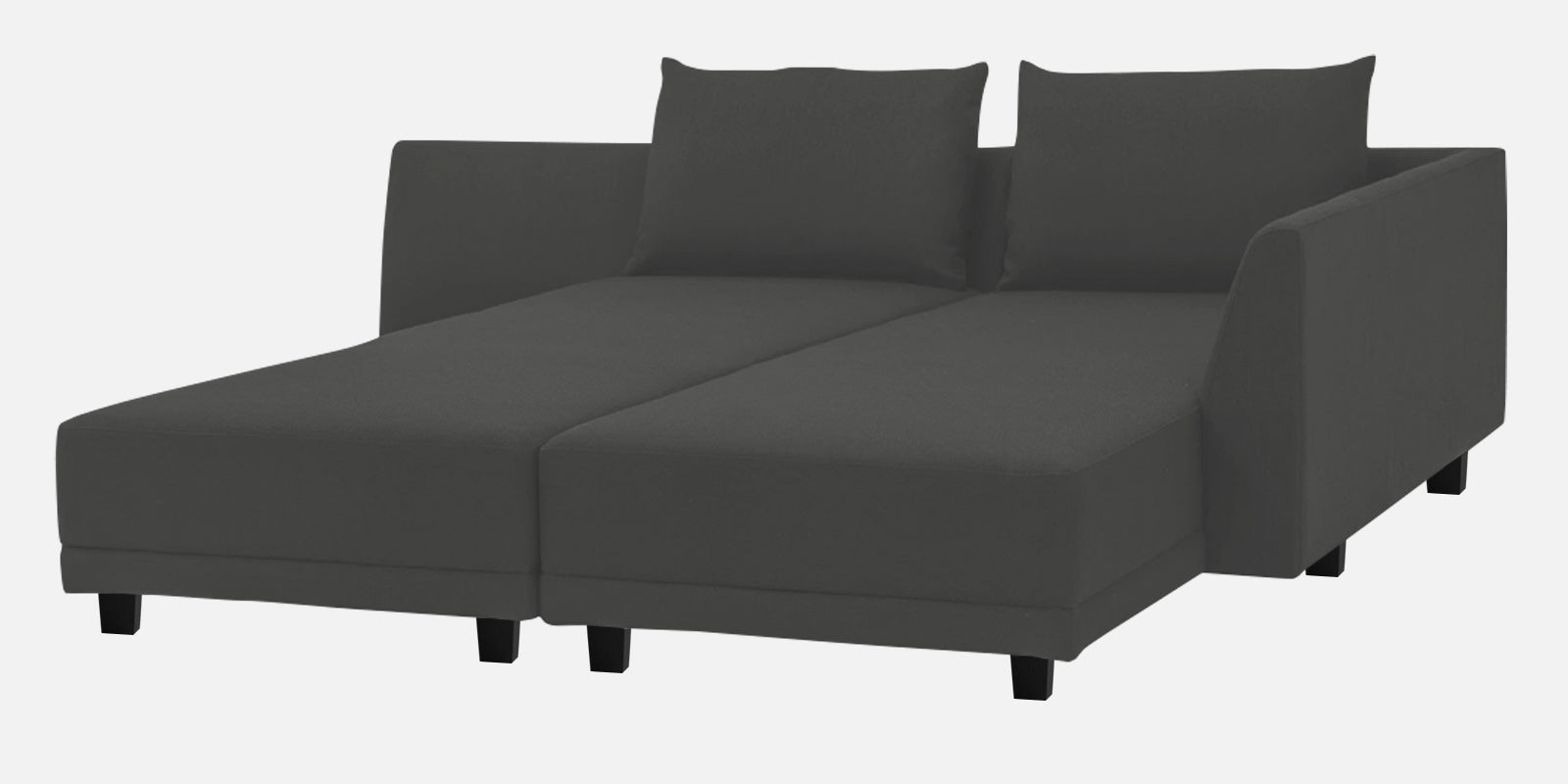 Ira Fabric LHS 6 Seater Sofa Cum Bed In Charcoal Grey Colour