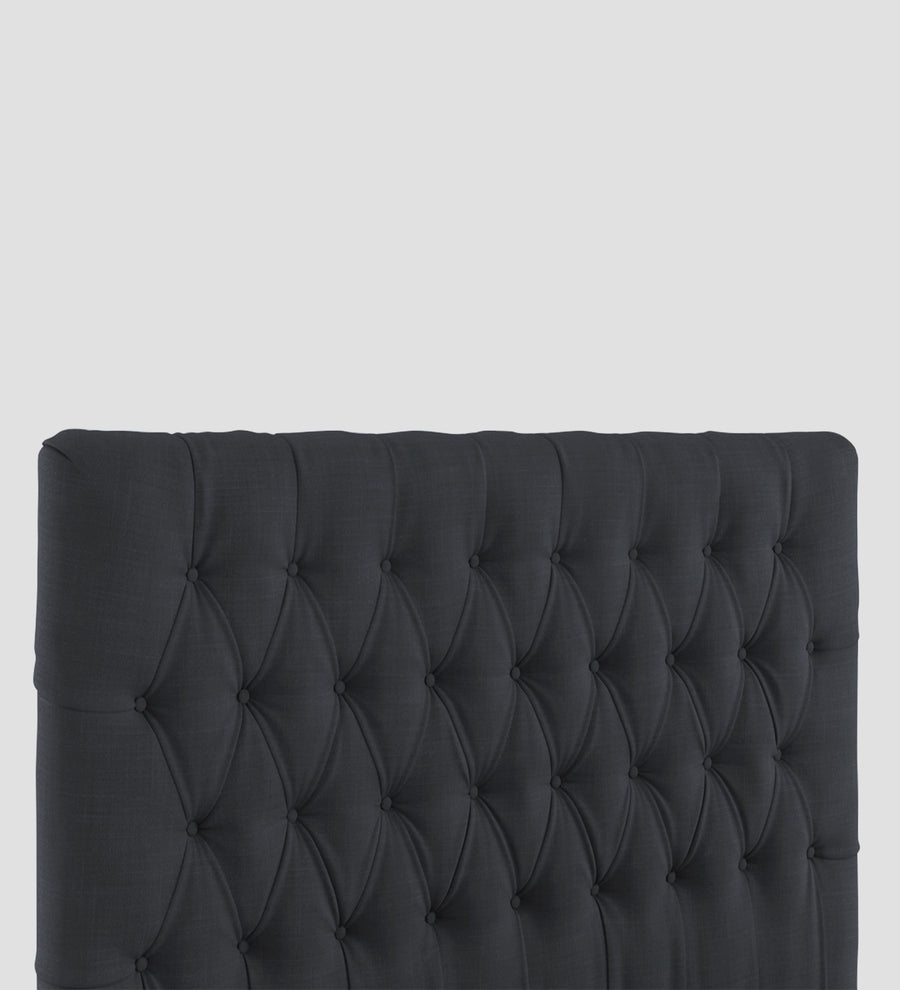 Isko Fabric Upholstered King Size Bed In Charcoal Grey Colour With Box Storage - Febonic Living