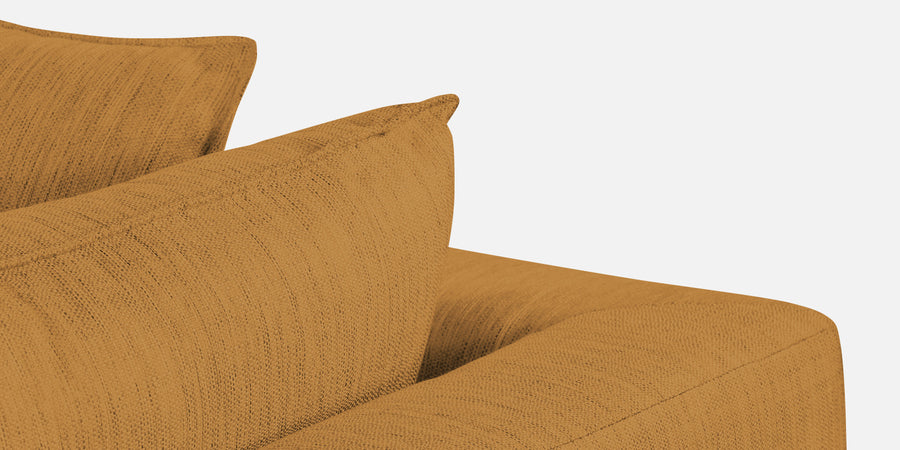 Ziggy Fabric Lhs Sectional Sofa 3 Lounger In Corn Yellow Colour - Febonic Living