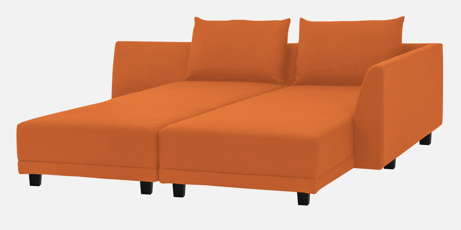 Ira Fabric LHS 6 Seater Sofa Cum Bed In Vivid Orange Colour