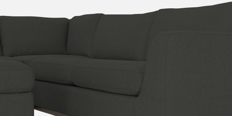Freedom Velvet 6 Seater Rhs Corner Sofa In Hory Grey Colour With Ottoman - Febonic Living