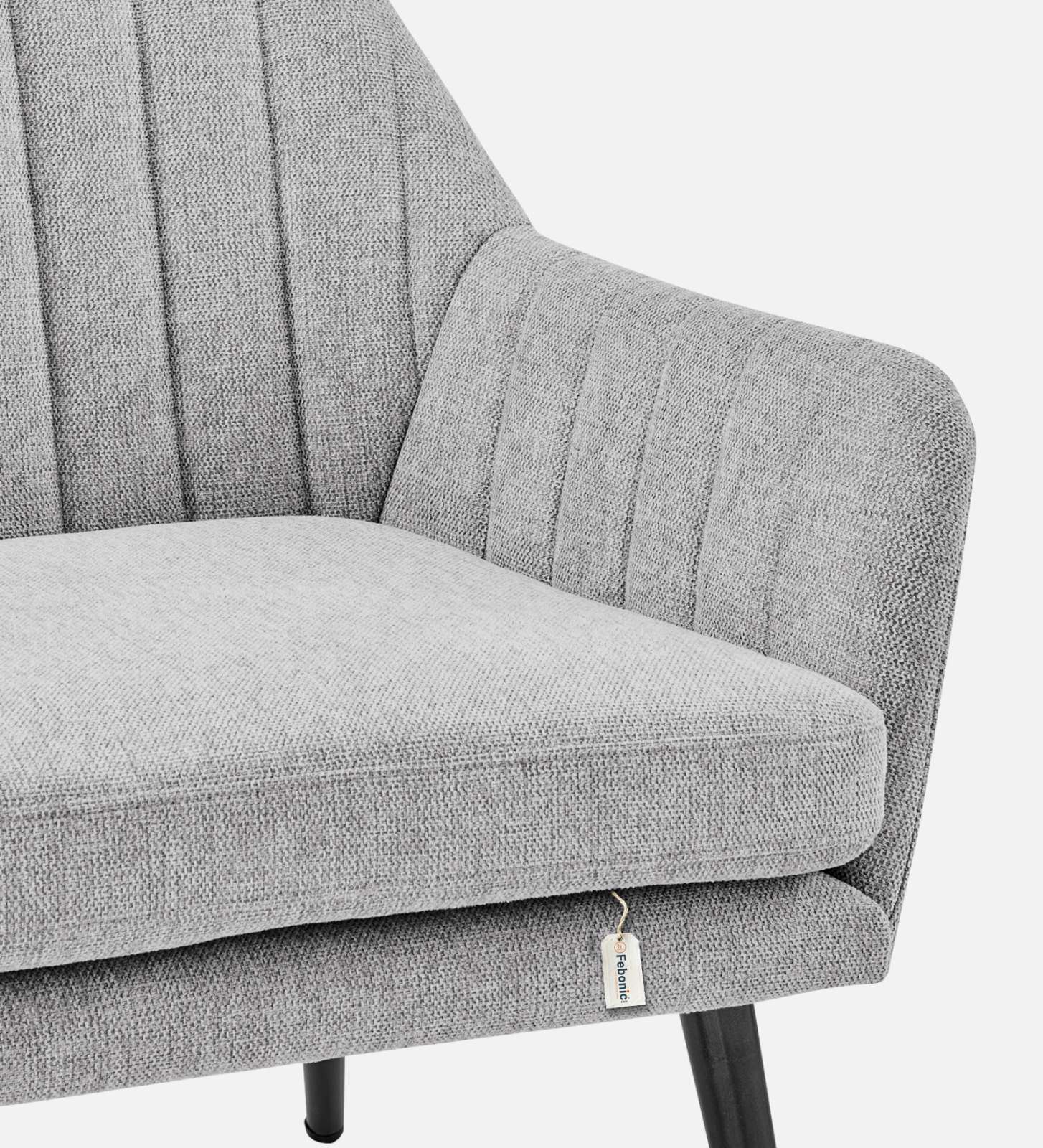 Bella Fabric Arm Chair In Lit Grey Colour