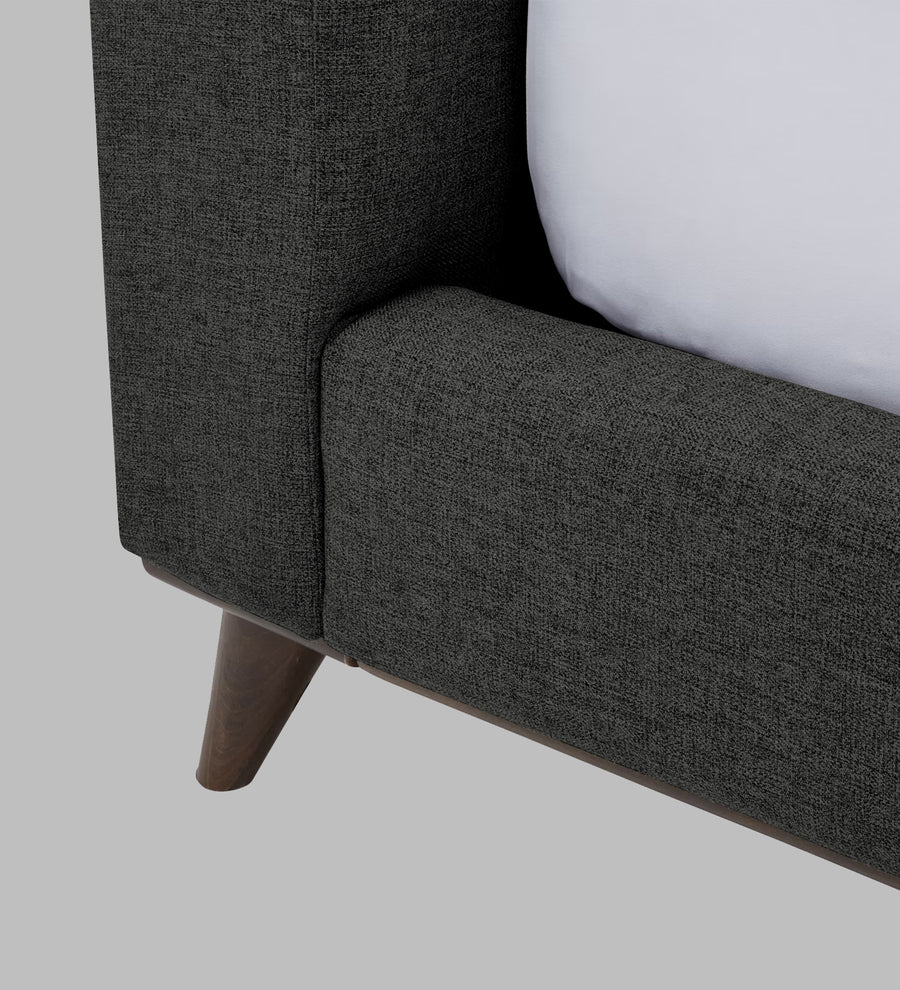 Jasmin Fabric Upholstered Queen Bed In Charcoal Grey Colour - Febonic Living
