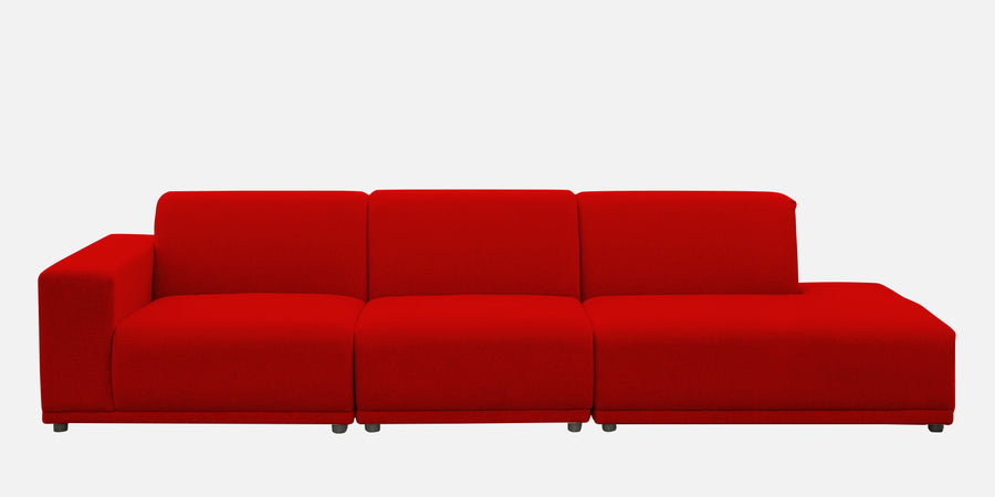 Adam Fabric Rhs Sectional Sofa 3 Ottoman Lounger In Ruby Red Colour - Febonic Living