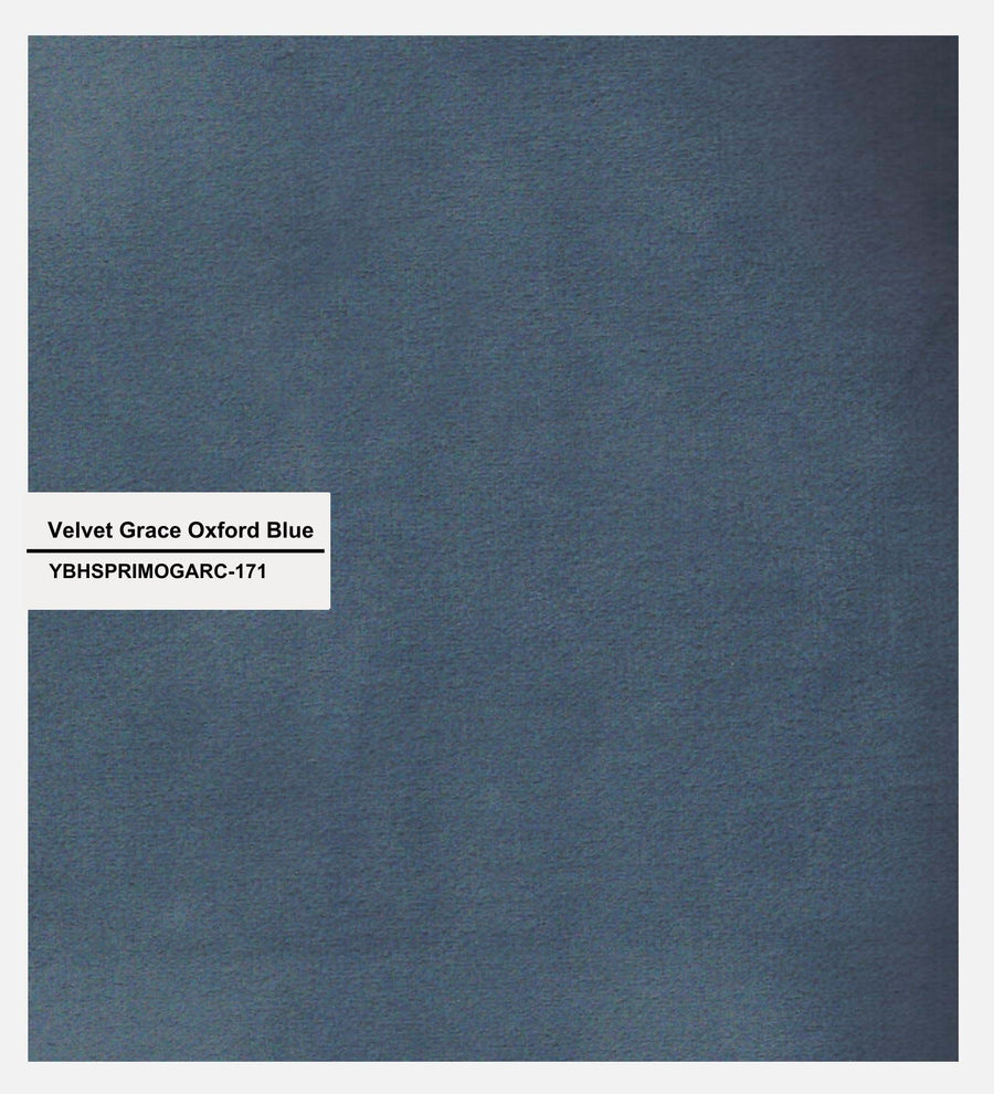 Maro Velvet Upholstered Single Size Bed In Oxford Blue Colour - Febonic Living