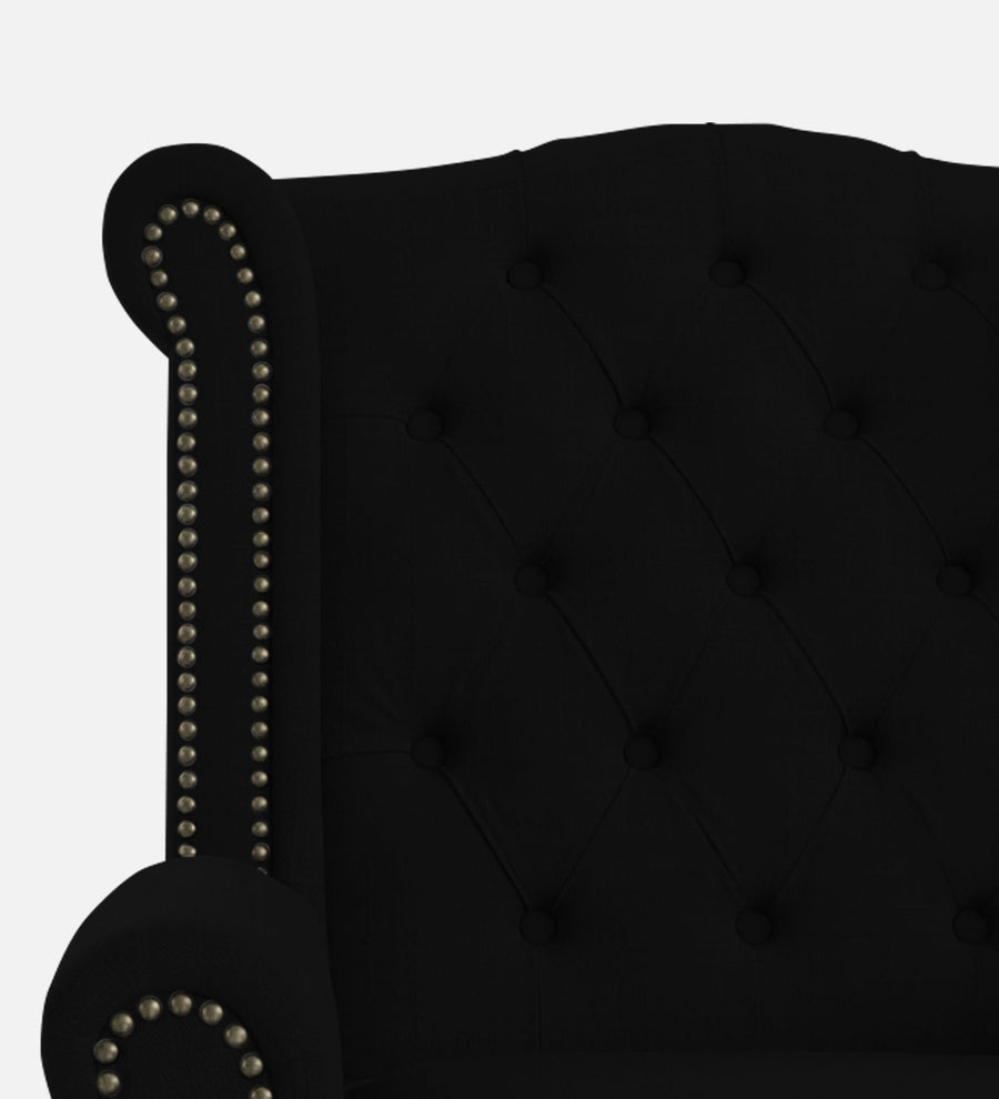 Nottage Fabric Wing Chair In Zed Black Colour - Febonic Living