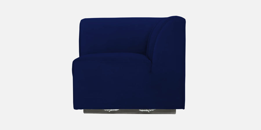 Bufa Velvet Rhs Sectional Sofa In Dark Blue Colour With Ottoman - Febonic Living