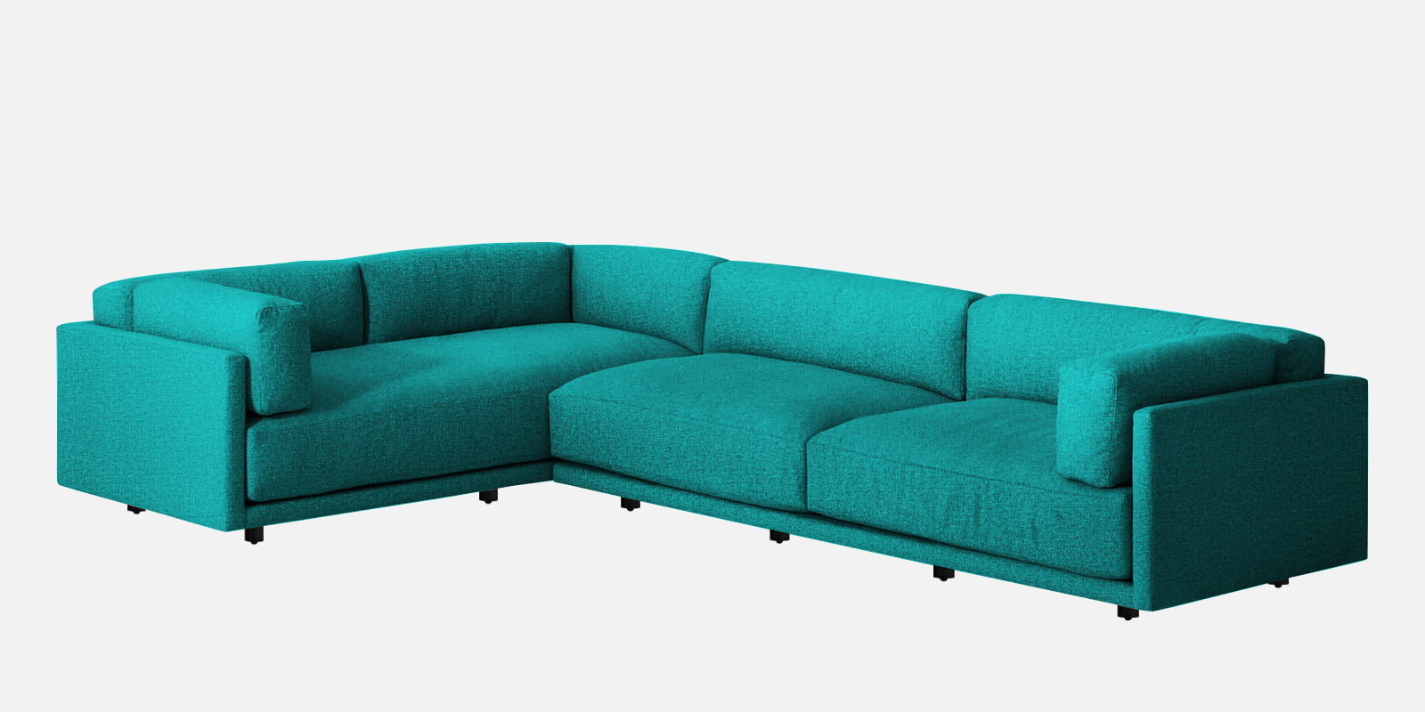 Nixon Fabric 6 Seater LHS Sectional Sofa In Sea Green Colour