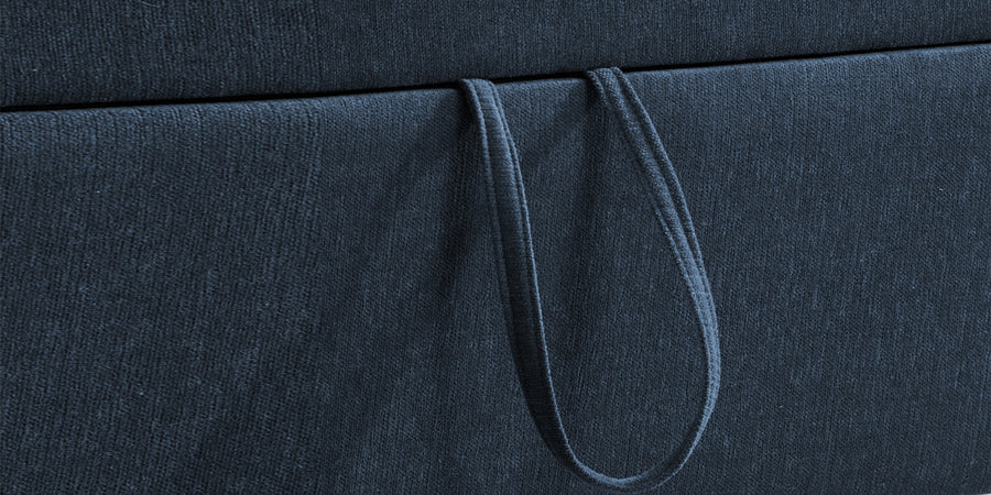 Kara Fabric 3 Seater Pull Out Sofa Cum Bed In Denim Blue Colour - Febonic Living