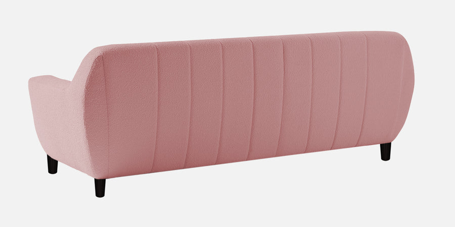 Nesco Boucle Fabric 3 Seater Sofa In Basi Pink Colour - Febonic Living