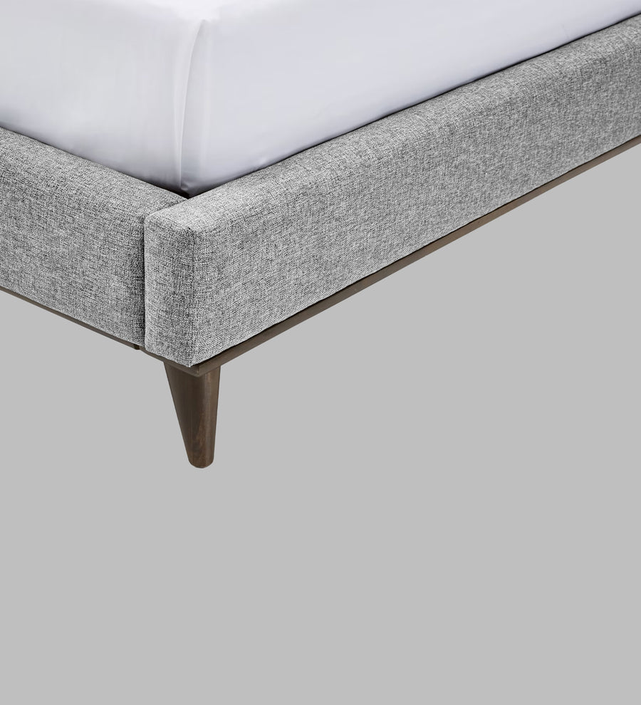 Jasmin Fabric Upholstered King Size Bed In Lit Grey Colour - Febonic Living