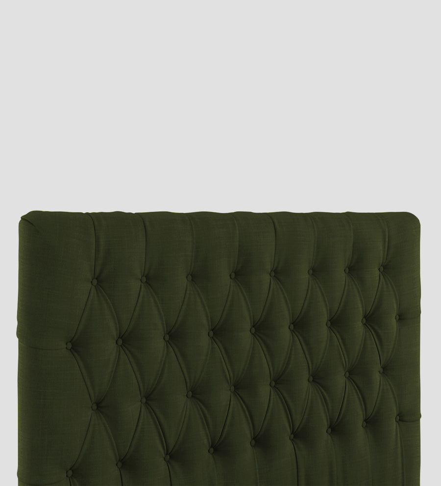 Isko Fabric Upholstered King Size Bed In Olive Green Colour With Box Storage - Febonic Living