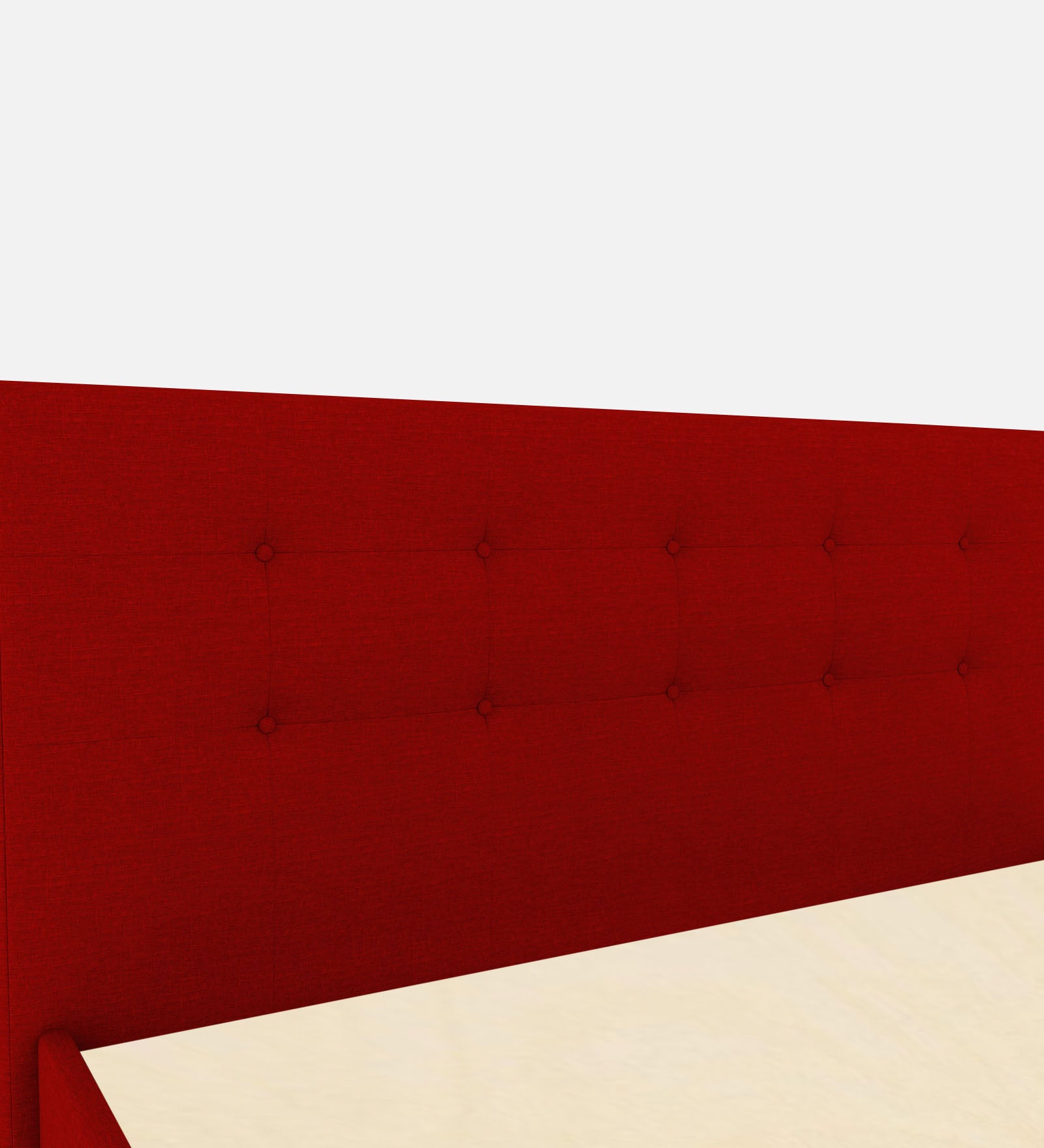 Lido Fabric Queen Size Bed In Ruby Red Colour With Storage