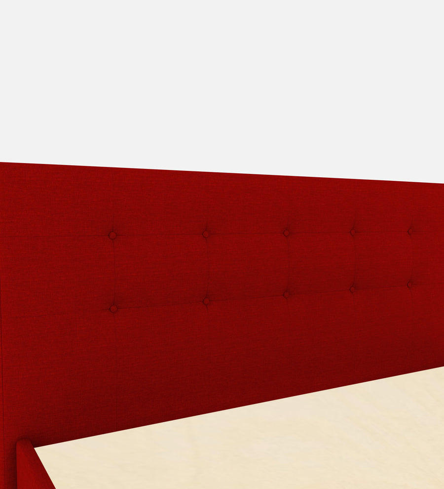Lido Fabric Upholstered Queen Size Bed In Ruby Red Colour With Drawer Storage - Febonic Living