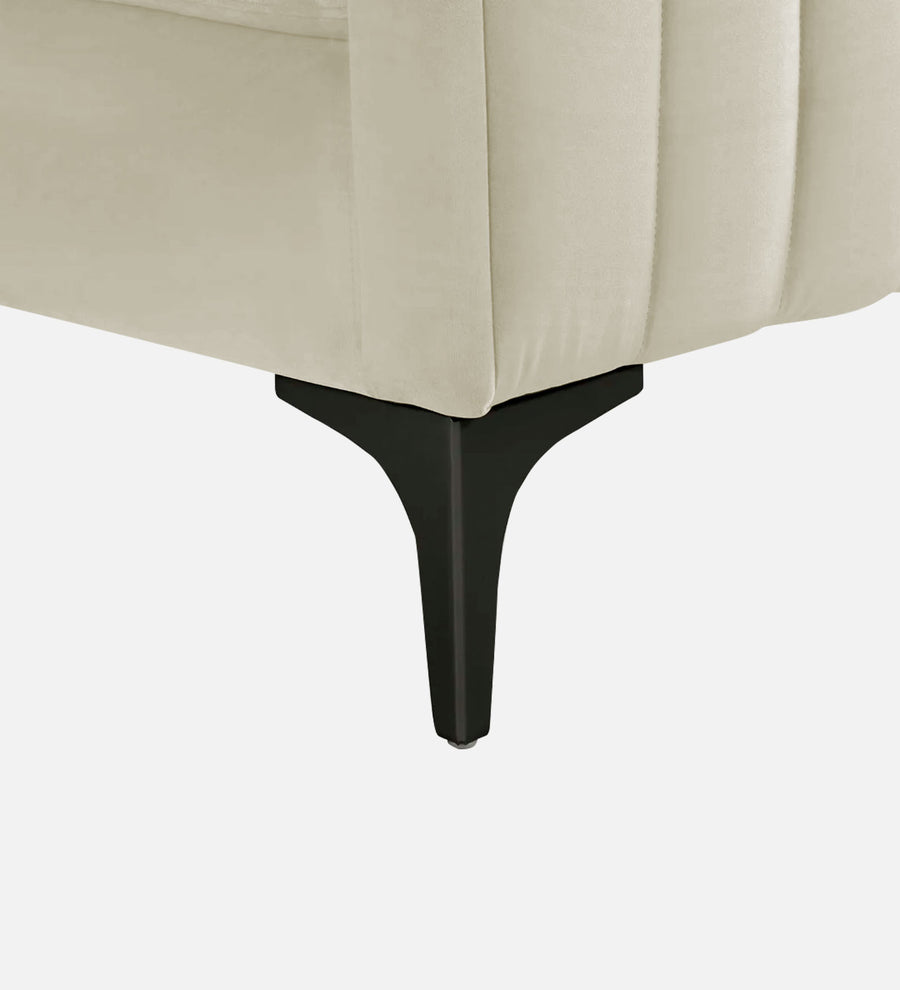 Haru Velvet 1 Seater Sofa In Warm White Colour - Febonic Living