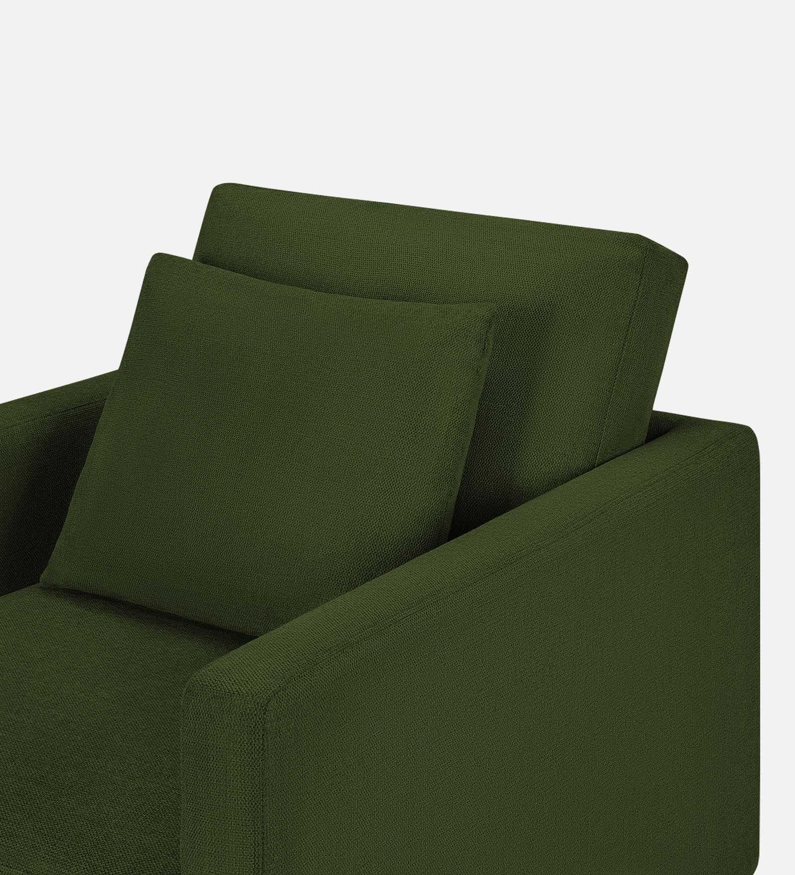 Kera Fabric 1 Seater Sofa in Olive Green Colour