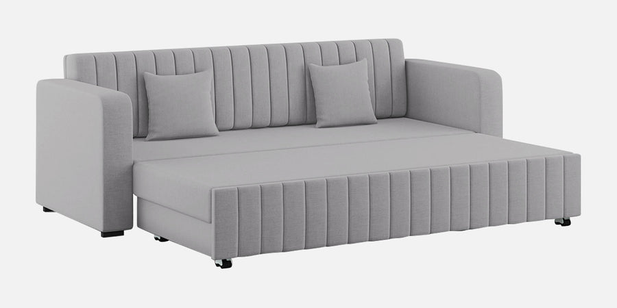 Calra Fabric 3 Seater Pull Out Sofa Cum Bed In Lit Grey Colour With Storage - Febonic Living