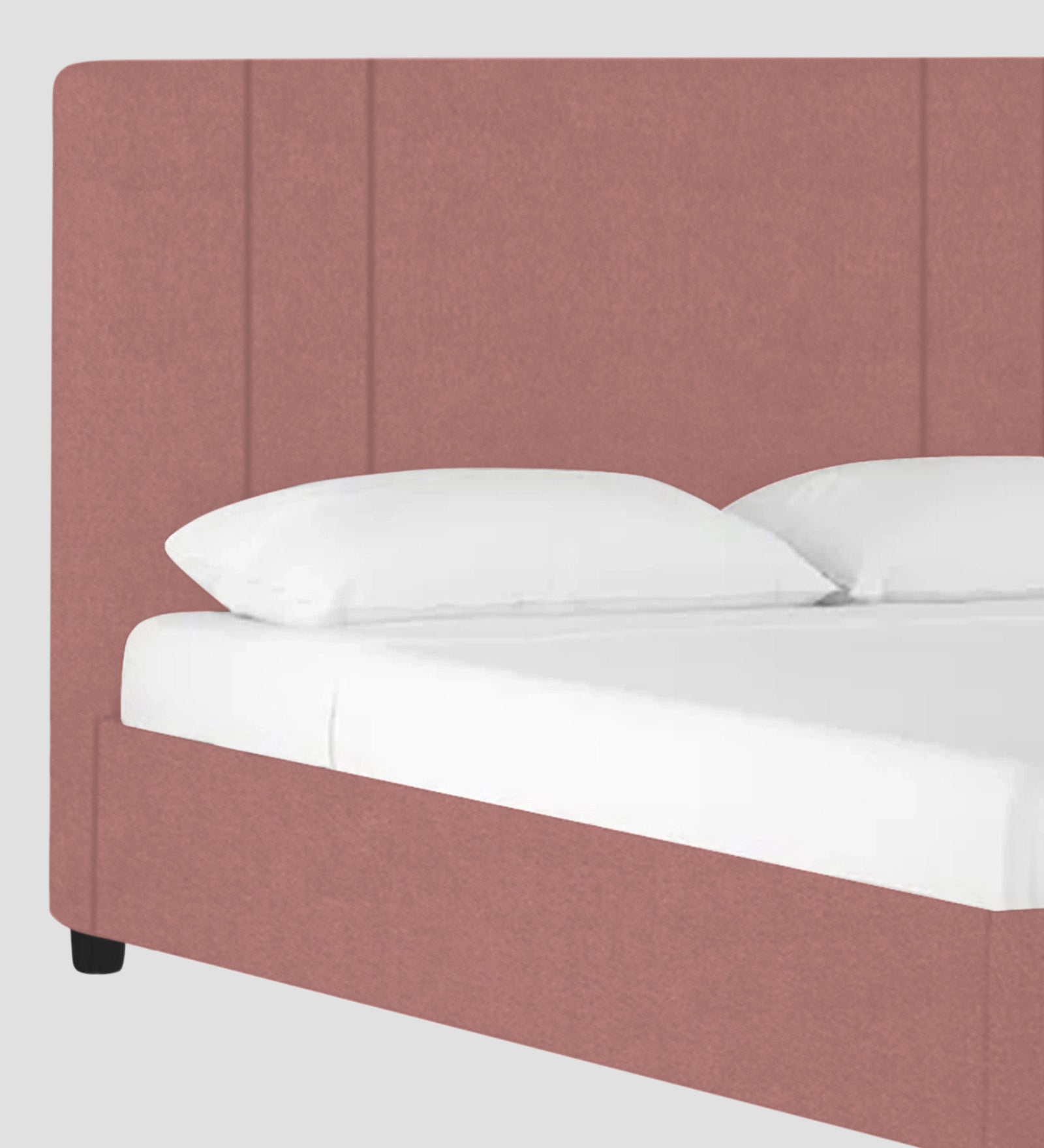 Asyra Velvet Queen Size Bed in Blush Pink Colour With Box Storage