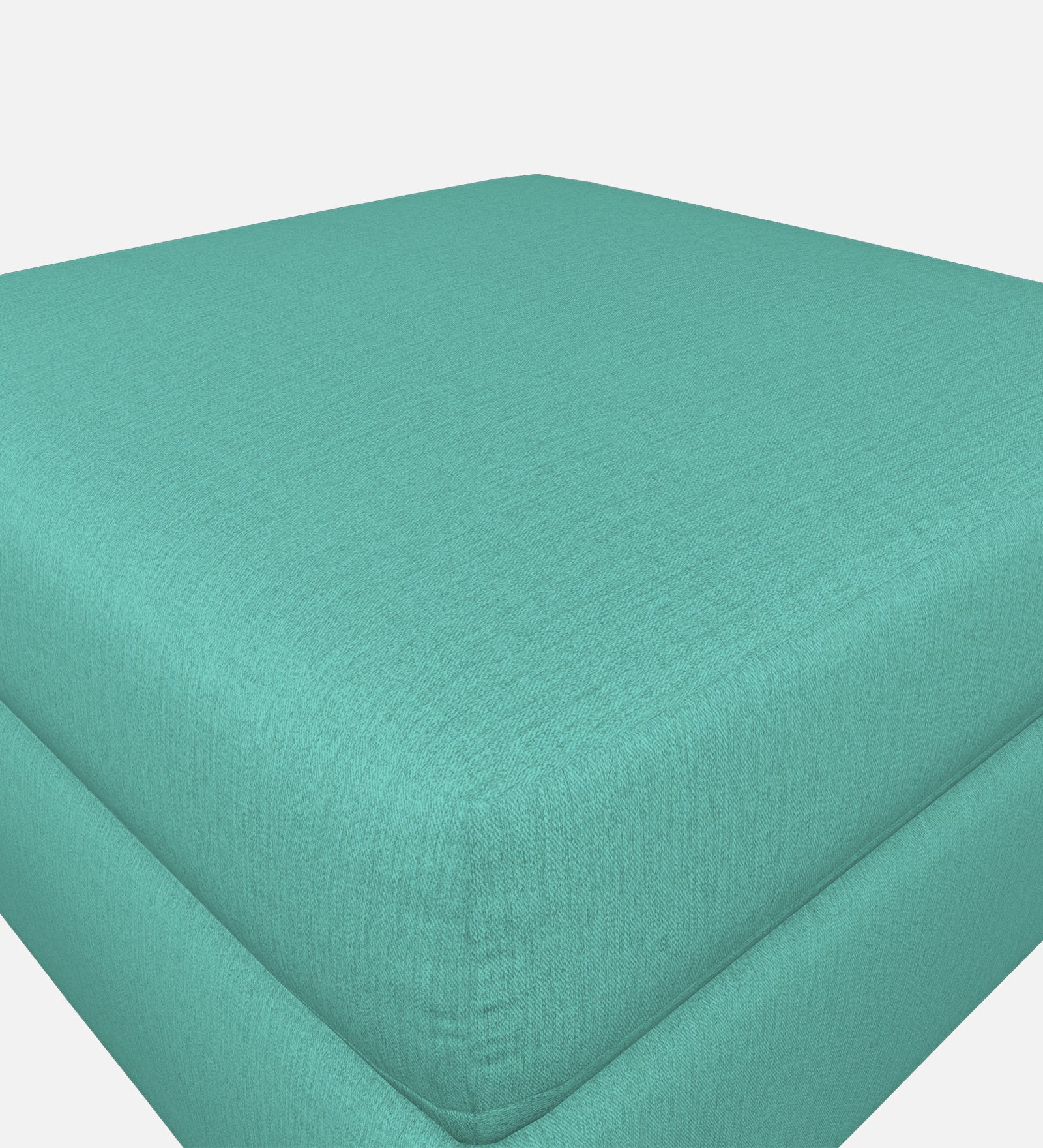 Penny Fabric Storage Ottoman In Aqua Blue Colour