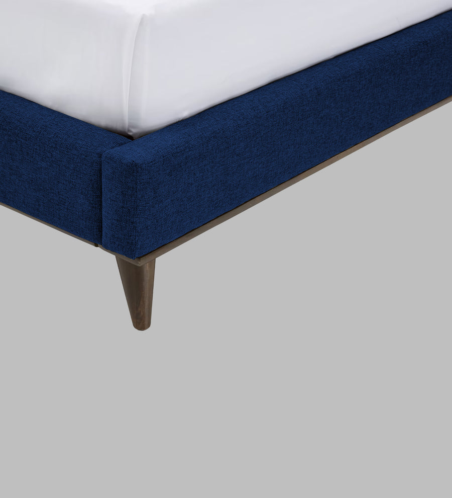 Jasmin Fabric Upholstered Queen Bed In Royal Blue Colour - Febonic Living