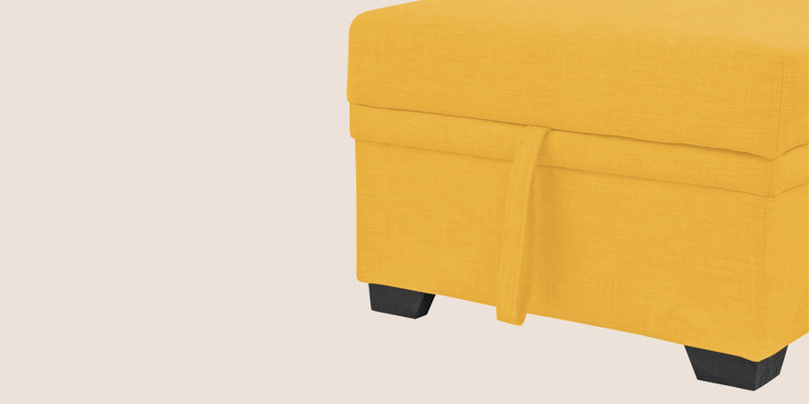 Jody Fabric 3 Seater Pull Out Sofa Cum Bed In Bold Yellow Colour With Storage - Febonic Living