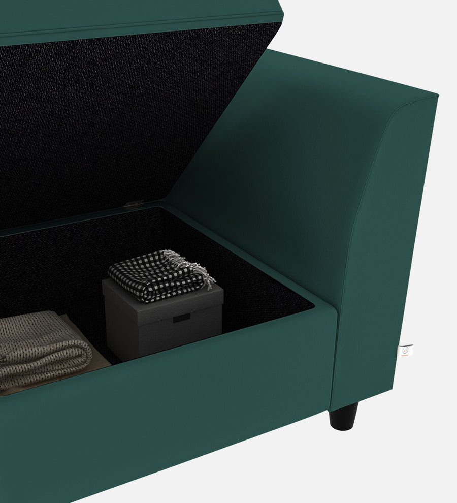 Bristo Velvet 1 Seater Sofa In Pine Green Colour With Storage - Febonic Living