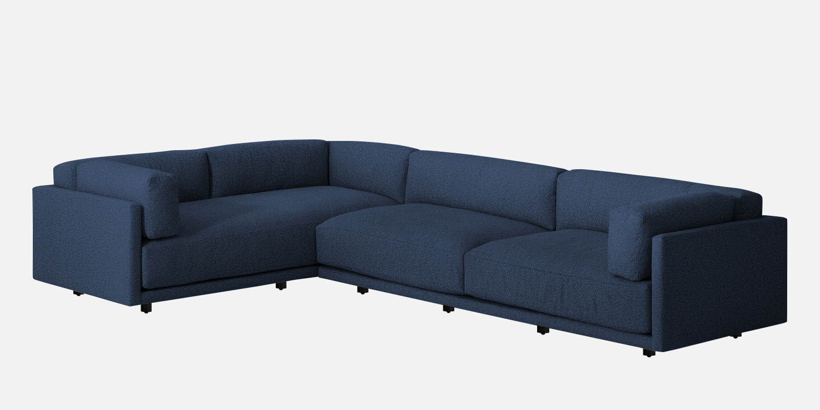 Nixon Fabric 6 Seater LHS Sectional Sofa In Denim Blue Colour