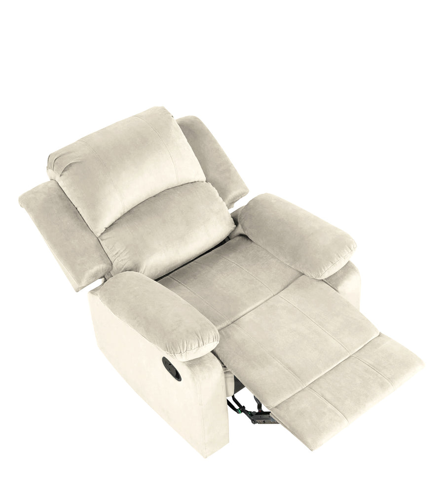Henry Fabric 1 Seater Motorized Recliner In Ivory Cream Colour - Febonic Living