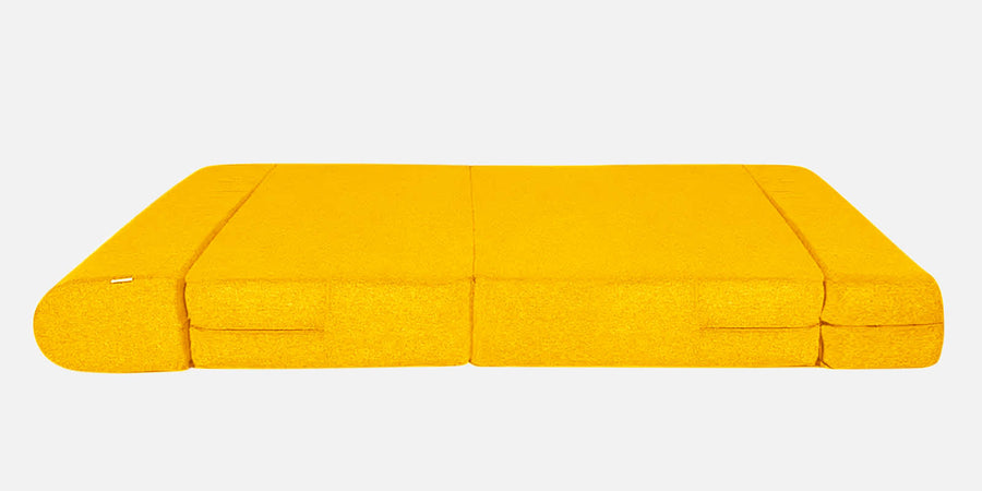 Fleepy Fabric 3 Seater Foldable Sofa Cum Bed In Bold Yellow Colour - Febonic Living
