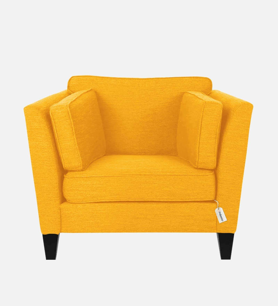 Nigar Fabric 1 Seater Sofa In Bold Yellow Colour - Febonic Living