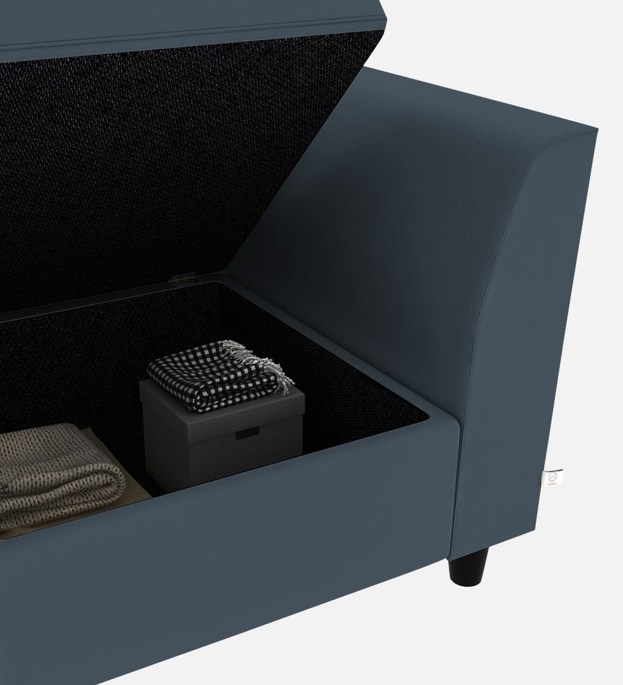 Bristo Velvet 1 Seater Sofa In Oxford Blue Colour With Storage - Febonic Living