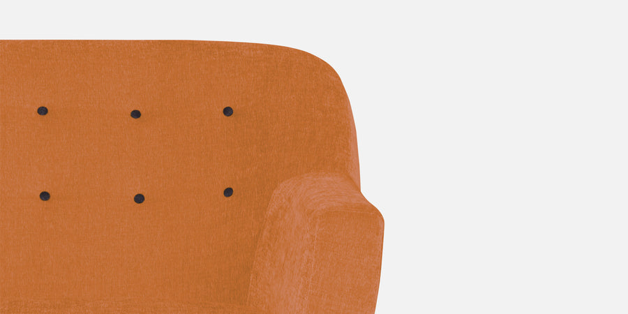 German Fabric 3 Seater Sofa In Dark Orange Colour - Febonic Living