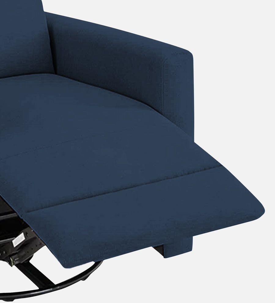 Zura Fabric 1 Seater Rotating Motorized Recliner In Denim Blue Colour - Febonic Living