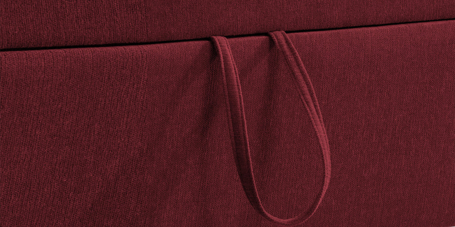 Kara Fabric 2 Seater Pull Out Sofa Cum Bed In Blood Maroon Colour - Febonic Living