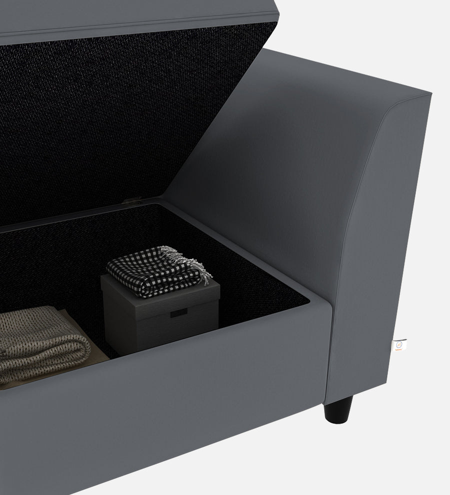 Bristo Velvet 1 Seater Sofa In Pubble Grey Colour With Storage - Febonic Living