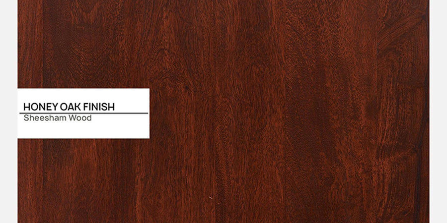 Uran Sheesham Wood Writing Table In Honey Oak Finish - Febonic Living