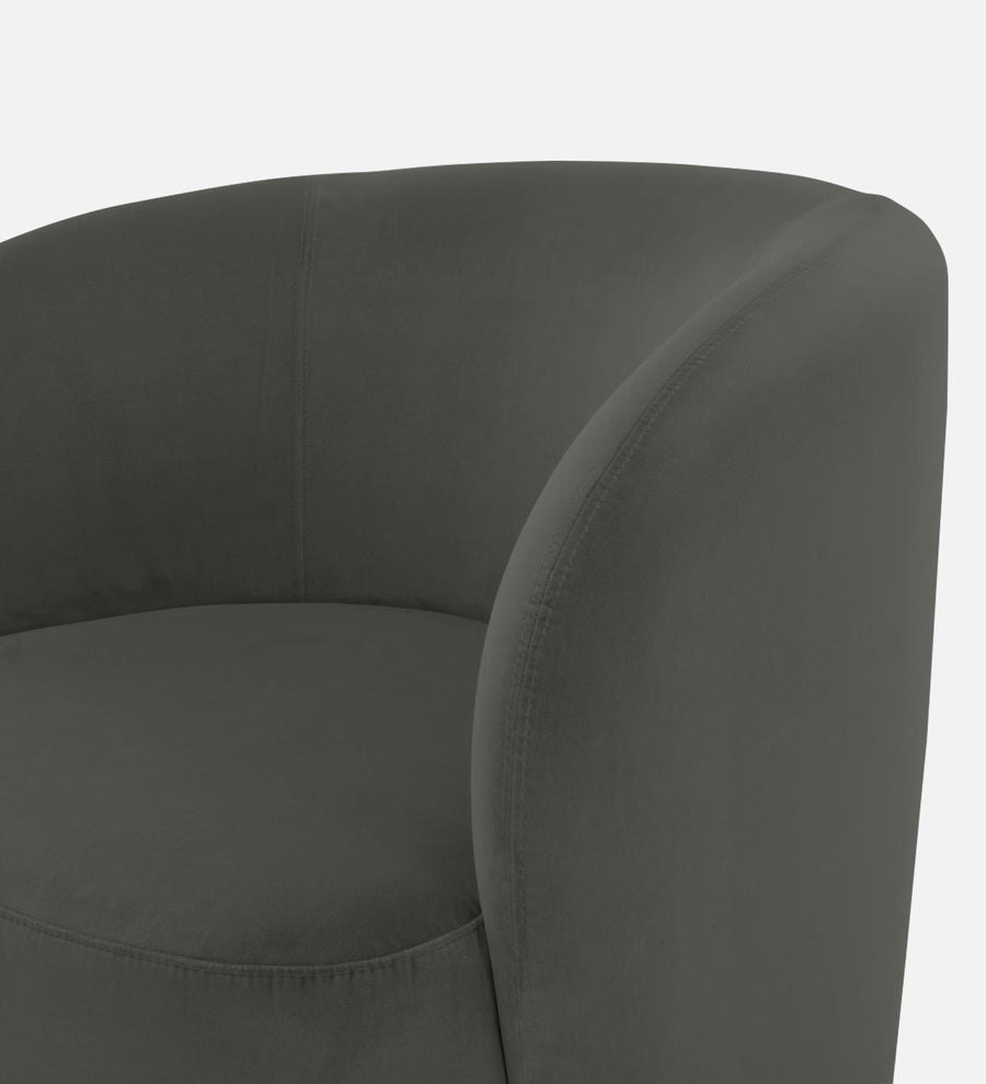 Lucky Velvet Lounge Chair In Hory Grey Colour - Febonic Living