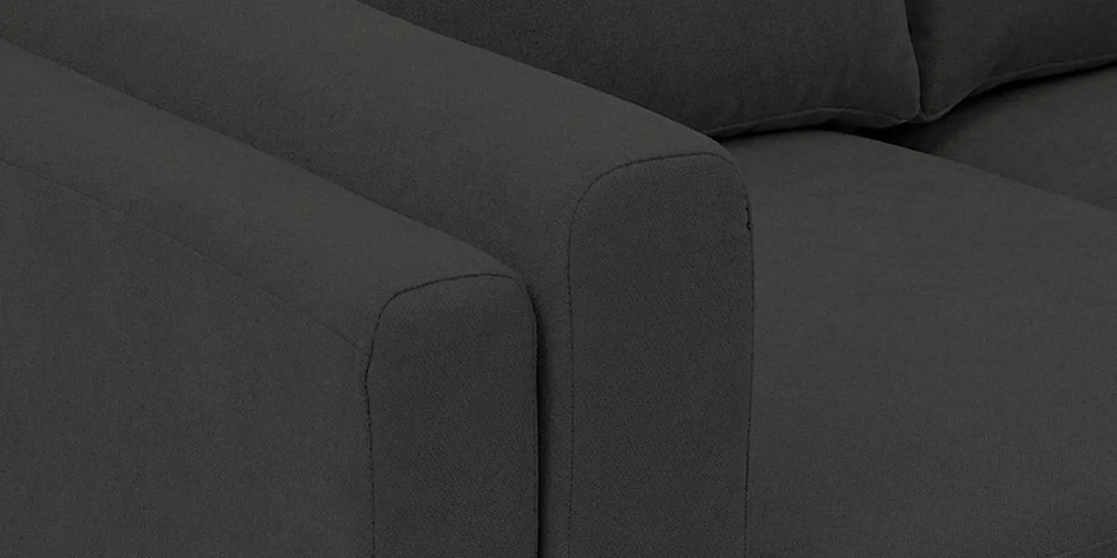 Creata Fabric RHS Sectional Sofa (3+Lounger) In Charcoal Grey Colour Febonic Living