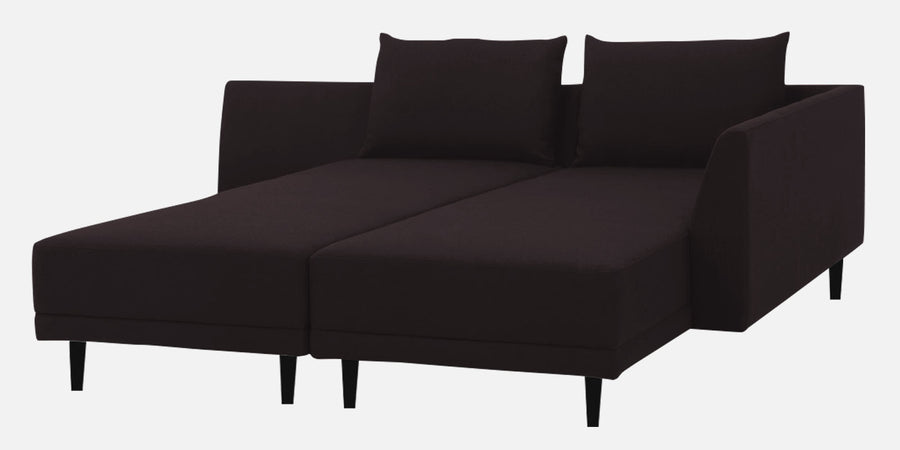 Ira Fabric Lhs 6 Seater Convertible Sofa Cum Bed In Cara Brown Colour - Febonic Living